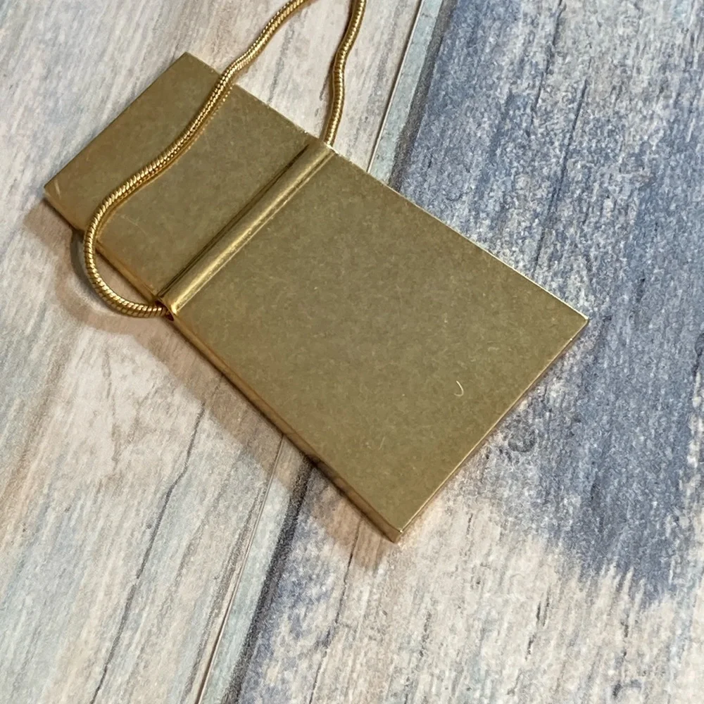 MadeWell Pendant Gold Tone Necklace Black Enamel Long 34" NWT - Picture 3 of 8